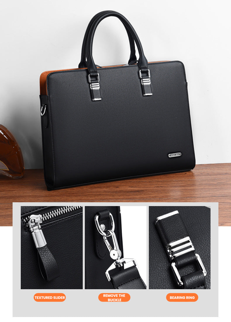 The Fluxor™ Leather Briefcase by Camel Mountain – Fits 13"-15" Laptops