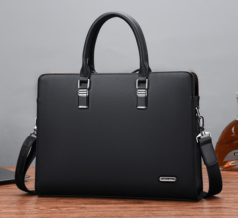 The Fluxor™ Leather Briefcase by Camel Mountain – Fits 13"-15" Laptops