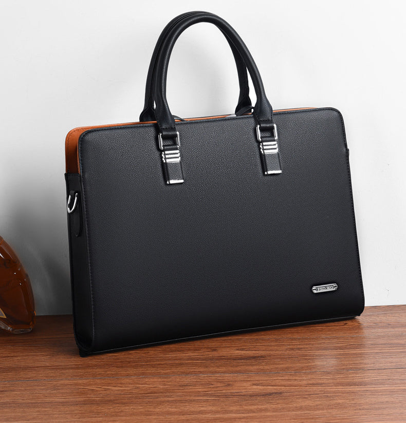 The Fluxor™ Leather Briefcase by Camel Mountain – Fits 13"-15" Laptops