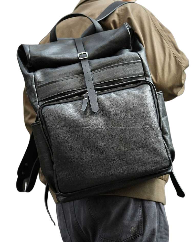 The Helionis™ Advanced Leather Backpack by Camel Mountain – 18L, Fits 16" Laptop